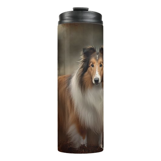 Shetland Sheepdog Halloween Beängstigend Thermosbecher (Vorderseite)