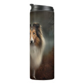 Shetland Sheepdog Halloween Beängstigend Thermosbecher (Nach rechts gedreht)