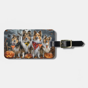 Shetland Sheepdog Halloween Gruselig  Gepäckanhänger
