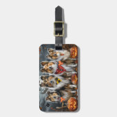 Shetland Sheepdog Halloween Spooky Gepäckanhänger (Vorderseite vertikal)