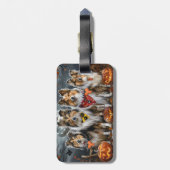 Shetland Sheepdog Halloween Spooky Gepäckanhänger (Rückseite vertikal)