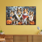 Shetland Sheepdog Halloween Spooky Leinwanddruck (Insitu (Wohnzimmer))