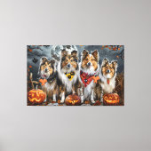 Shetland Sheepdog Halloween Spooky Leinwanddruck (Vorderseite)