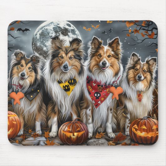 Shetland Sheepdog Halloween Spooky Mousepad (Vorne)