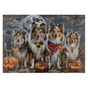 Shetland Sheepdog Halloween Spooky Schneidebrett