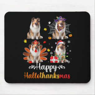 Shetland Sheepdog Halloween Weihnachtsfest Happy H Mousepad