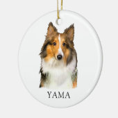 Shetland Sheepdog Hand Zeichne Personalisiert Keramik Ornament (Links)
