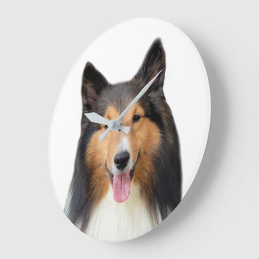 Shetland Sheepdog Heimtierfotografie Große Wanduhr (Winkel)