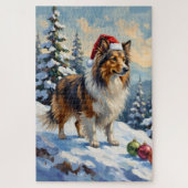 Shetland Sheepdog Herding Christmas Ornaments Hat Puzzle (Vertikal)