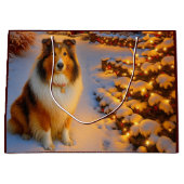 Shetland Sheepdog Holiday  Große Geschenktüte (Vorderseite)