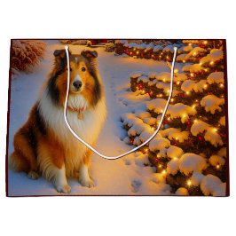 Shetland Sheepdog Holiday  Große Geschenktüte