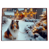 Shetland Sheepdog Holiday  Große Geschenktüte (Vorderseite)