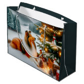  Shetland Sheepdog Holiday  Große Geschenktüte (Rückseite Schrägansicht)