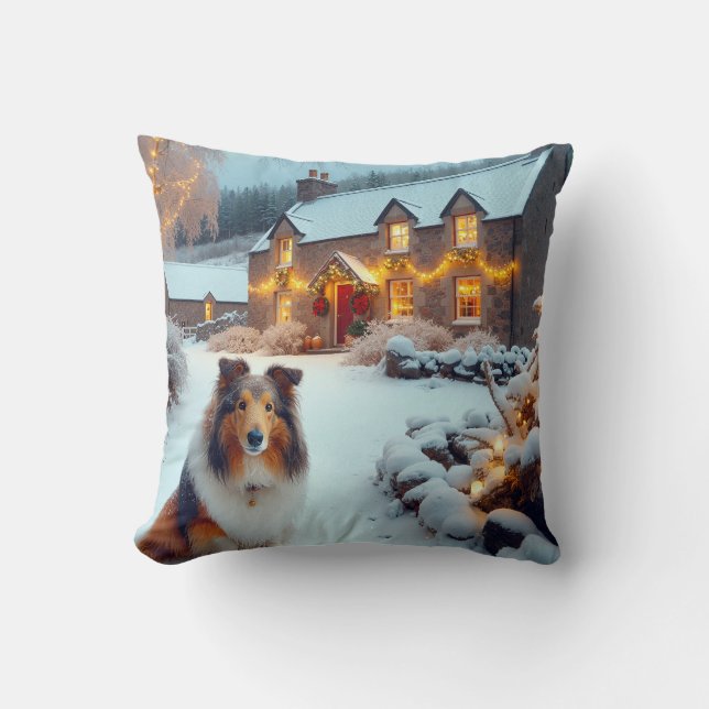 Shetland Sheepdog Holiday  Kissen (Vorderseite)