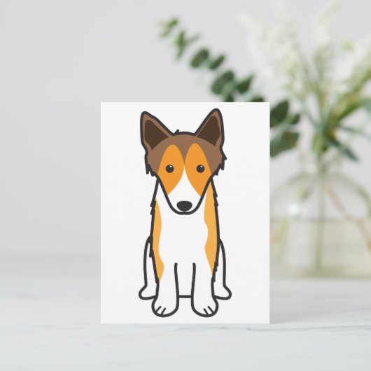Shetland Sheepdog Hund Cartoon Postkarte (Stehend Vorderseite)
