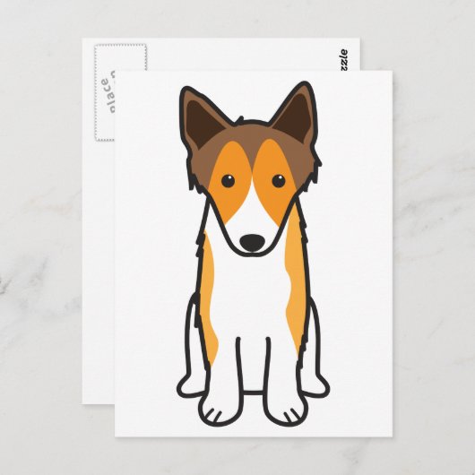 Shetland Sheepdog Hund Cartoon Postkarte (Vorne/Hinten)