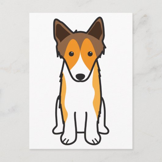 Shetland Sheepdog Hund Cartoon Postkarte (Vorderseite)