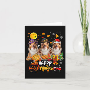 Shetland Sheepdog Hund Happy Halloween Erntedank Karte