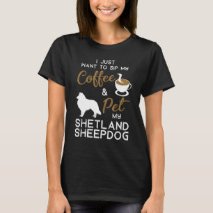 Shetland Sheepdog Hund Kaffee Lover Besitzer Xmas T-Shirt