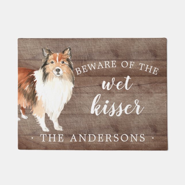Shetland Sheepdog Hund Personalisiert Dog Mat Fußmatte (Vorderseite)