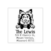 Shetland Sheepdog Hund, Rücksendeadresse Gummistempel (Prägung)