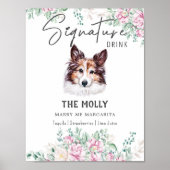 Shetland Sheepdog Hund Signature Drink Sign Poster (Vorne)