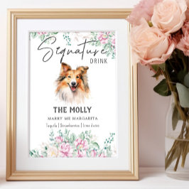 Shetland Sheepdog Hund Signature Drink Sign Poster