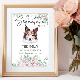 Shetland Sheepdog Hund Signature Drink Sign Poster