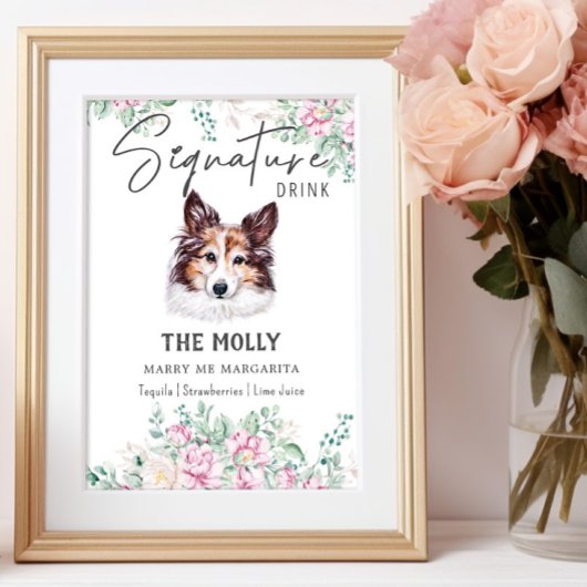 Shetland Sheepdog Hund Signature Drink Sign Poster