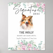 Shetland Sheepdog Hund Signature Drink Sign Poster (Vorne)