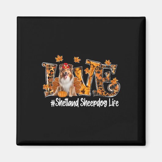 Shetland Sheepdog Hund Türkei Funny Erntedank Lo Magnet (Vorne)
