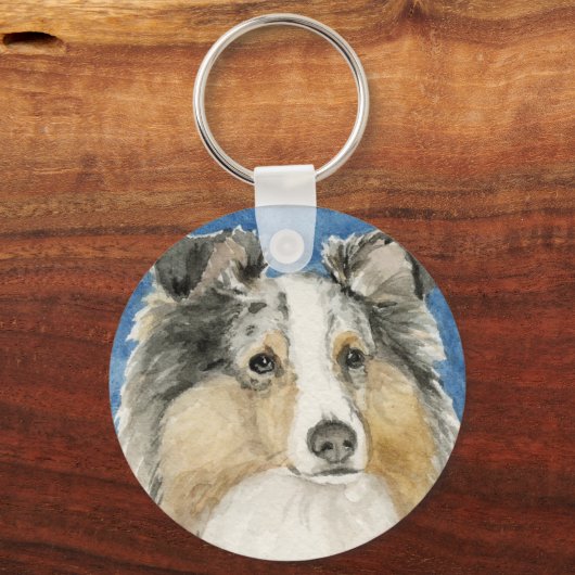 "Shetland Sheepdog" Hunde Art Schlüsselanhänger (Vorderseite)