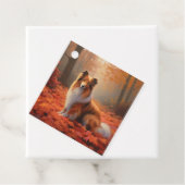 Shetland Sheepdog im Herbst Leaves Fall Inspiriert Geschenkanhänger (Beispiel)