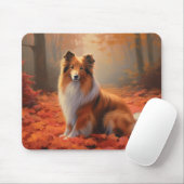 Shetland Sheepdog im Herbst Leaves Fall Inspiriert Mousepad (Mit Mouse)