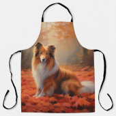 Shetland Sheepdog im Herbst Leaves Fall Inspiriert Schürze (Vorderseite)