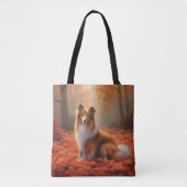 Shetland Sheepdog im Herbst Leaves Fall Inspiriert Tasche (Vorderseite)