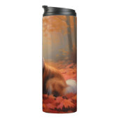 Shetland Sheepdog im Herbst Leaves Fall Inspiriert Thermosbecher (Nach rechts gedreht)