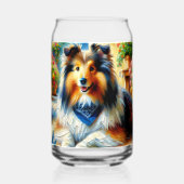 Shetland Sheepdog in Hütte Garden Scene Dosenglas (Vorderseite)