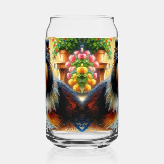 Shetland Sheepdog in Hütte Garden Scene Dosenglas (Links)