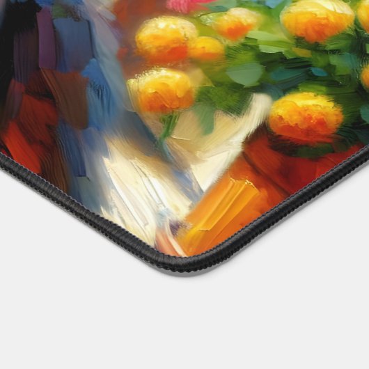 Shetland Sheepdog in Hütte Garden Scene Schreibtischunterlage (Ecke)