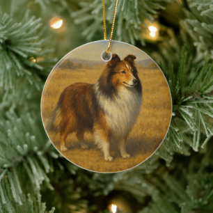 Shetland Sheepdog Keramik Ornament