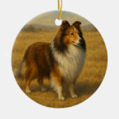 Shetland Sheepdog Keramik Ornament (Vorne)