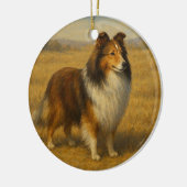 Shetland Sheepdog Keramik Ornament (Links)
