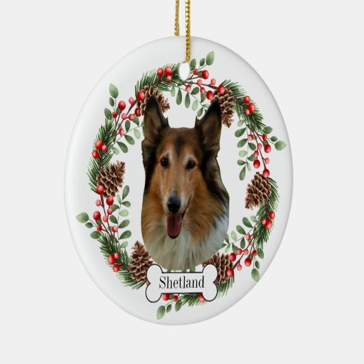 Shetland Sheepdog Keramik Ornament (Rechts)