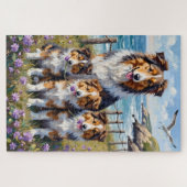 Shetland Sheepdog Küstenheide Kunst Puzzle (Horizontal)