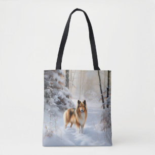 Shetland Sheepdog Lass es schneien Weihnachten Tasche