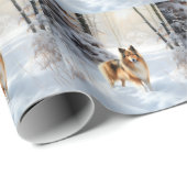Shetland Sheepdog lässt es Weihnachten Geschenkpapier (Rolleneckpunkt)