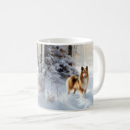 Shetland Sheepdog lässt es Weihnachten Kaffeetasse (VorderseiteRechts)