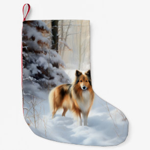 Shetland Sheepdog lässt es Weihnachten Kleiner Weihnachtsstrumpf