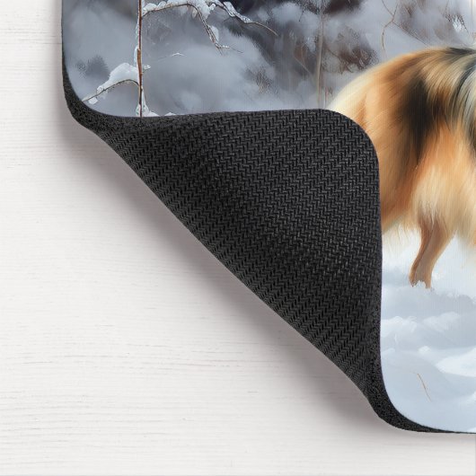 Shetland Sheepdog lässt es Weihnachten Mousepad (Ecke)